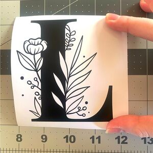 Black “L” Monogram Vinyl Decal